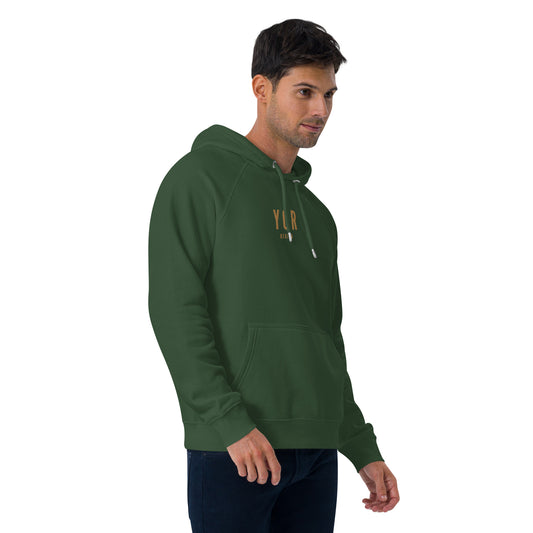 YQR Regina Organic Hoodie • Airport Code & City Name in Old Gold • YHM Designs - Image 02