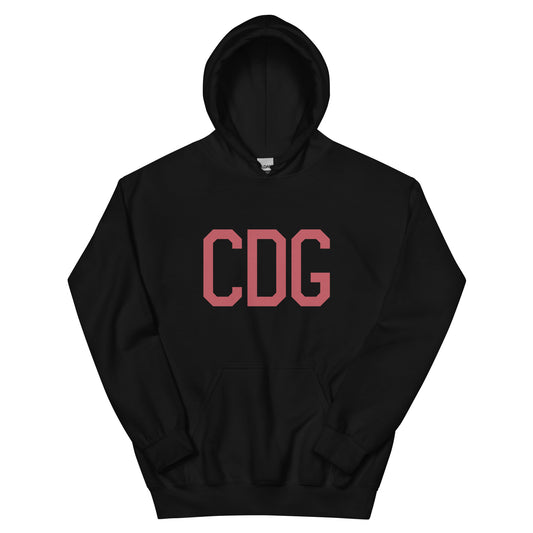 CDG Paris Unisex Hoodie • Air Force Lettering in Deep Pink • YHM Designs - Image 01