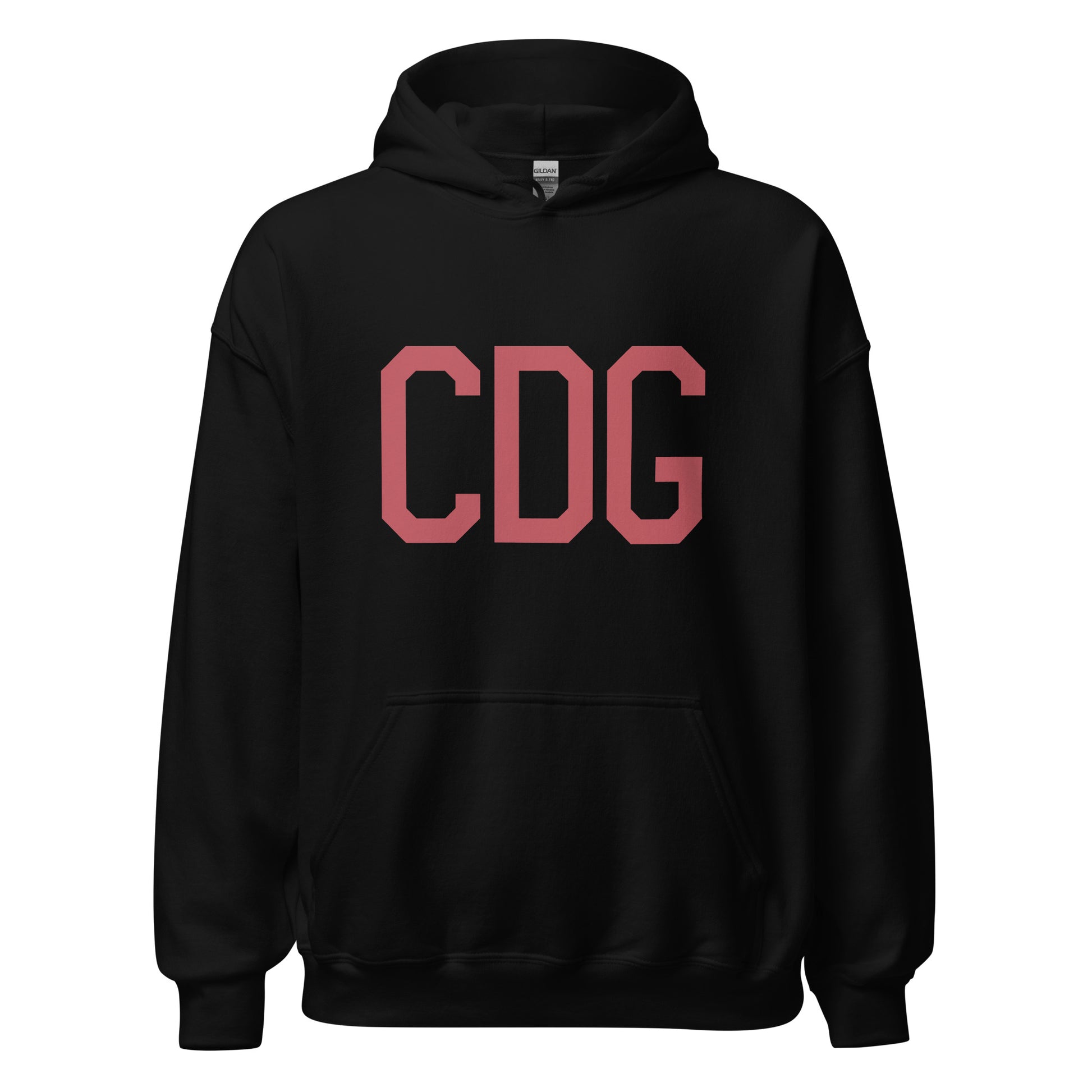 CDG Paris Unisex Hoodie • Air Force Lettering in Deep Pink • YHM Designs - Image 03