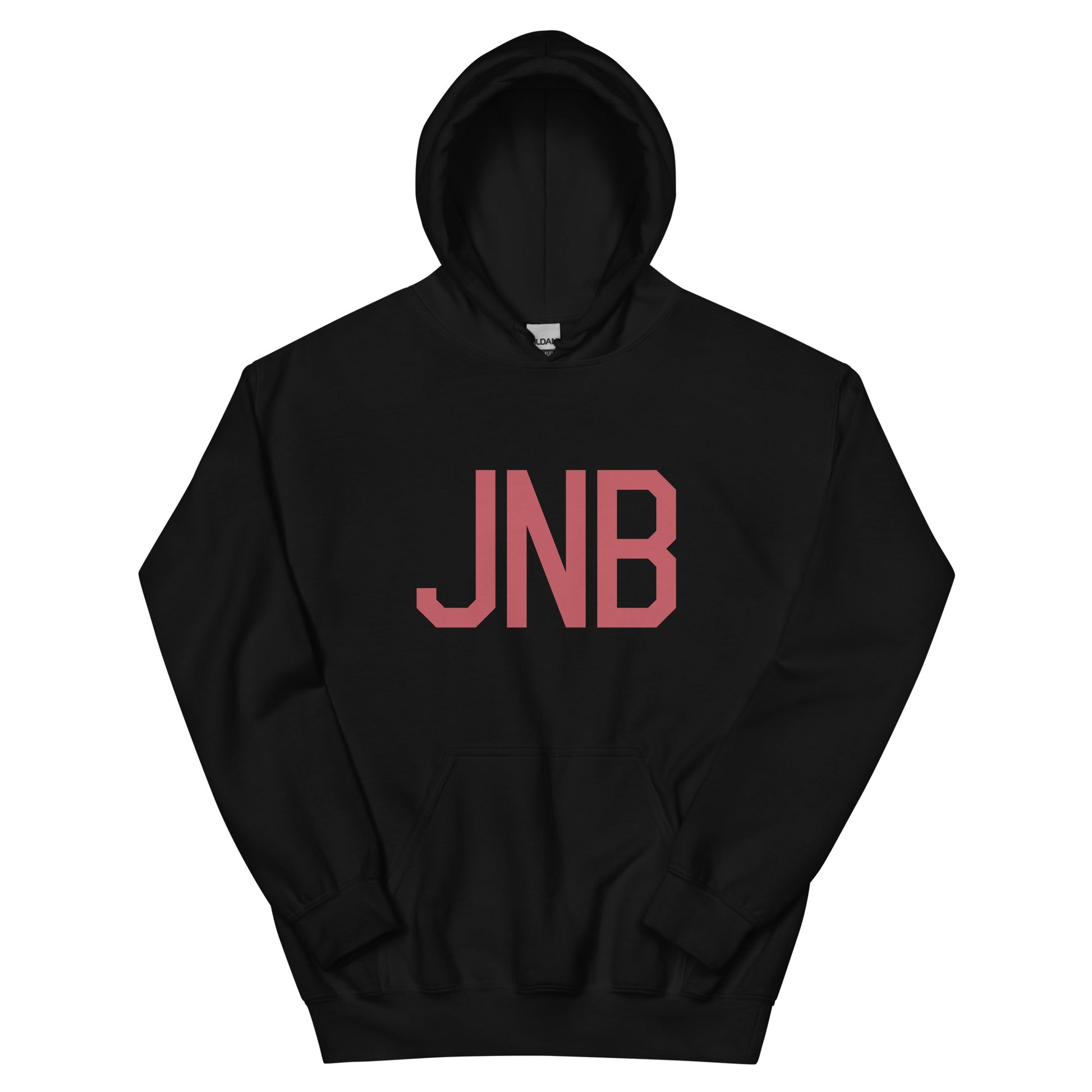 JNB Johannesburg Unisex Hoodie • Air Force Lettering in Deep Pink • YHM Designs - Image 01