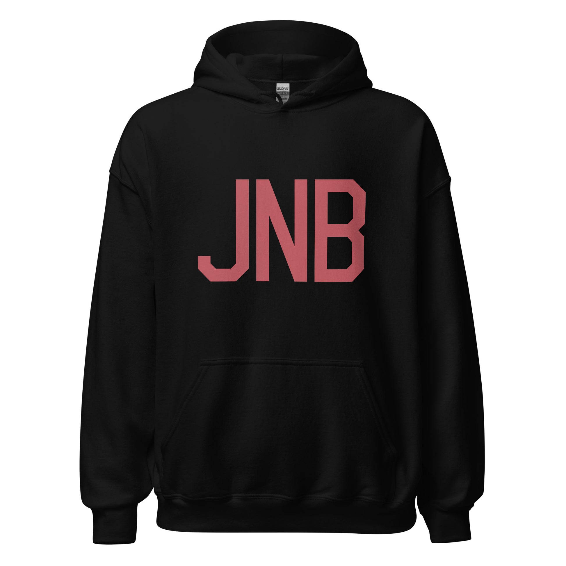 JNB Johannesburg Unisex Hoodie • Air Force Lettering in Deep Pink • YHM Designs - Image 03