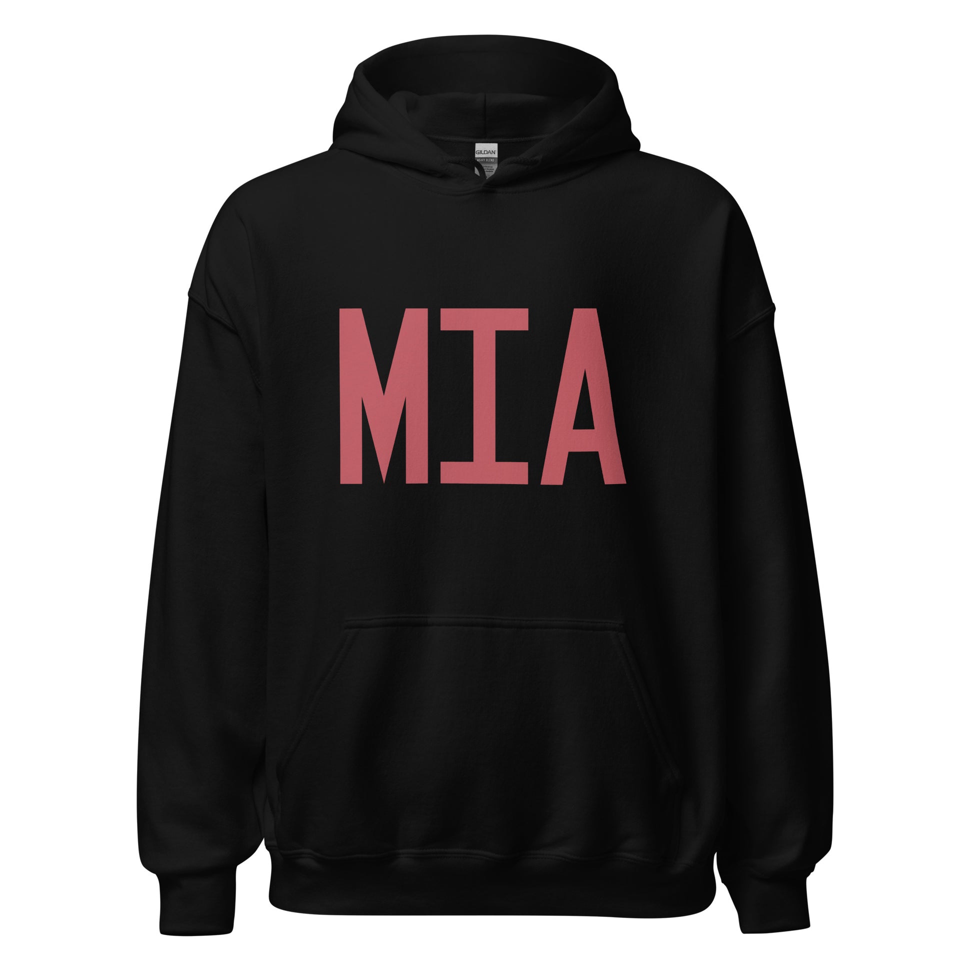 MIA Miami Unisex Hoodie • Air Force Lettering in Deep Pink • YHM Designs - Image 03