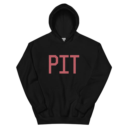 PIT Pittsburgh Unisex Hoodie • Air Force Lettering in Deep Pink • YHM Designs - Image 01