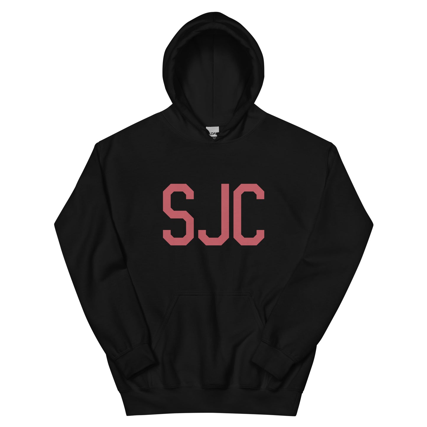 SJC San Jose Unisex Hoodie • Air Force Lettering in Deep Pink • YHM Designs - Image 01