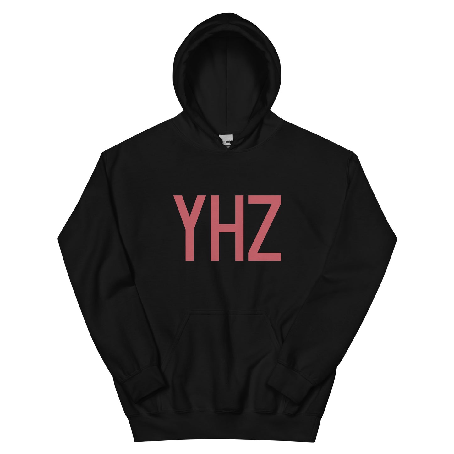 YHZ Halifax Unisex Hoodie • Air Force Lettering in Deep Pink • YHM Designs - Image 01
