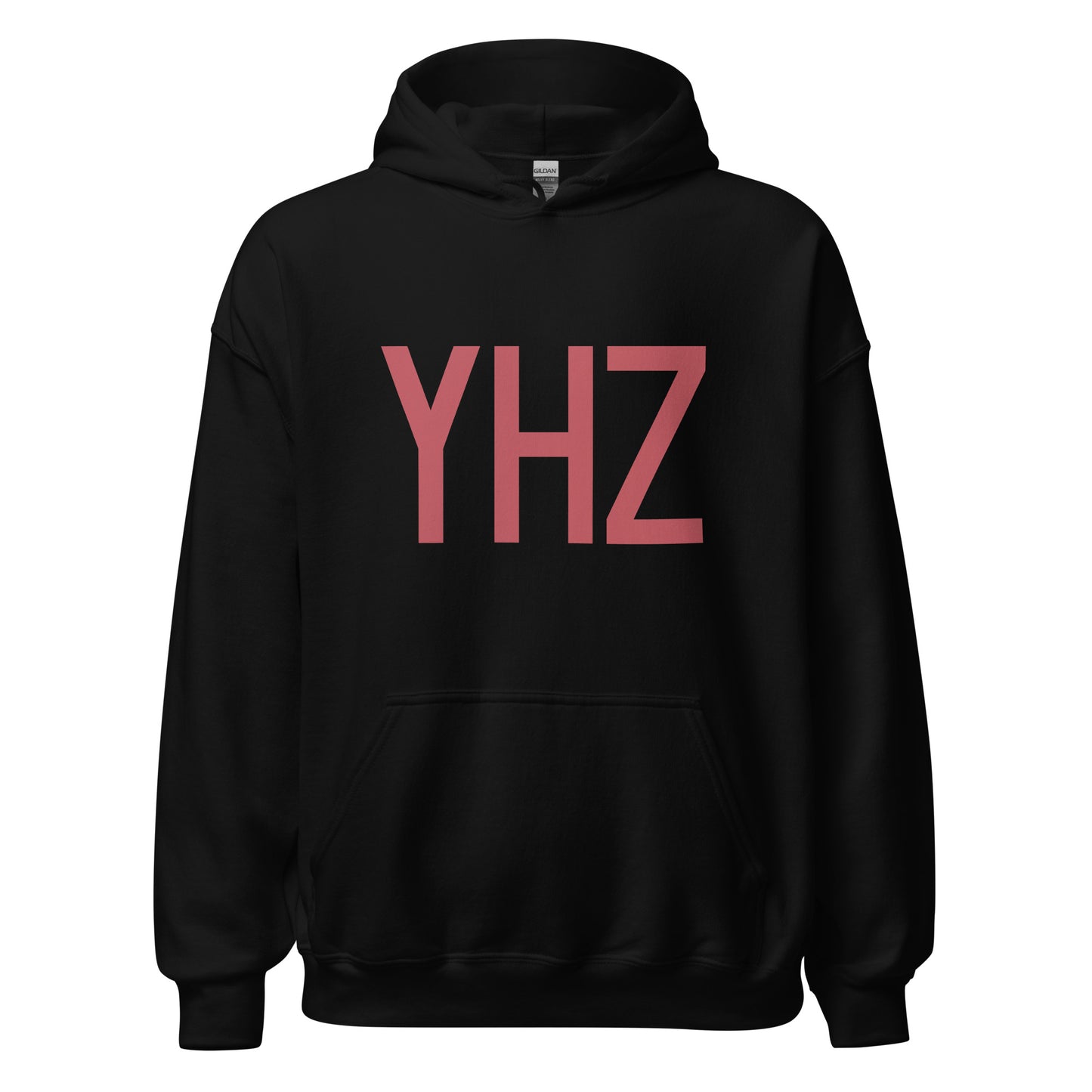 YHZ Halifax Unisex Hoodie • Air Force Lettering in Deep Pink • YHM Designs - Image 03