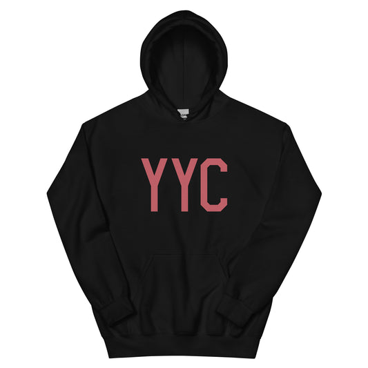 YYC Calgary Unisex Hoodie • Air Force Lettering in Deep Pink • YHM Designs - Image 01