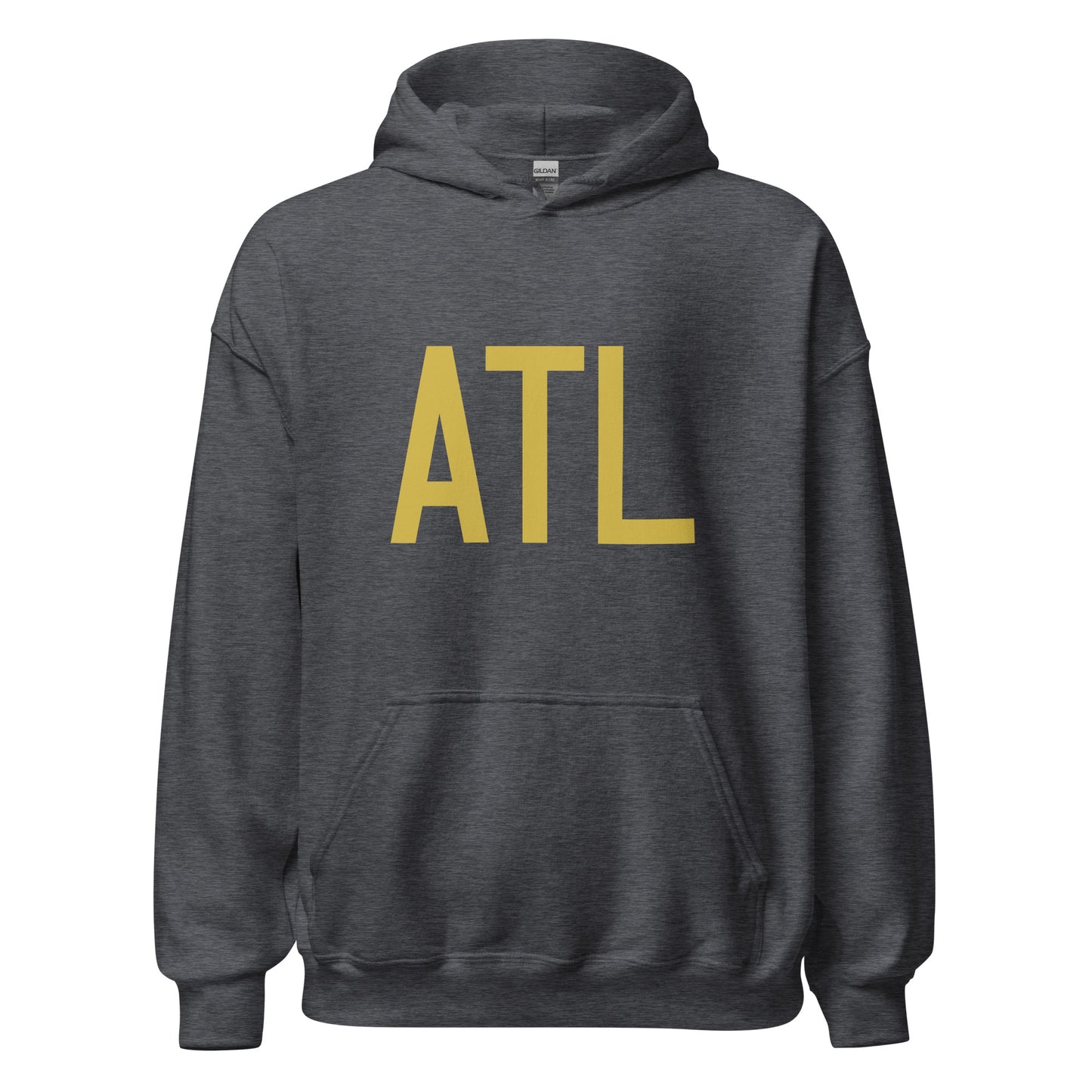 ATL Atlanta Unisex Hoodie • Air Force Lettering in Old Gold • YHM Designs - Image 03