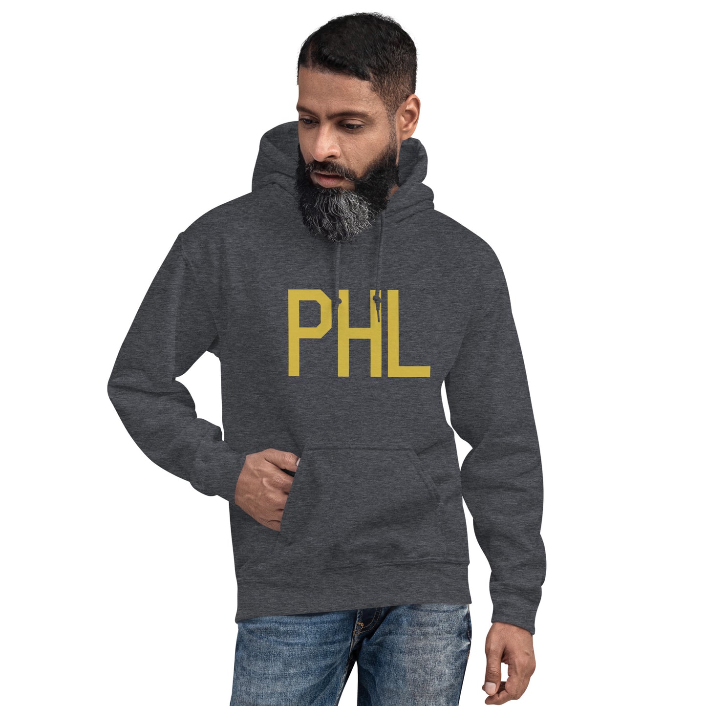 Aviation Gift Unisex Hoodie - Old Gold Graphic • PHL Philadelphia • YHM Designs - Image 05