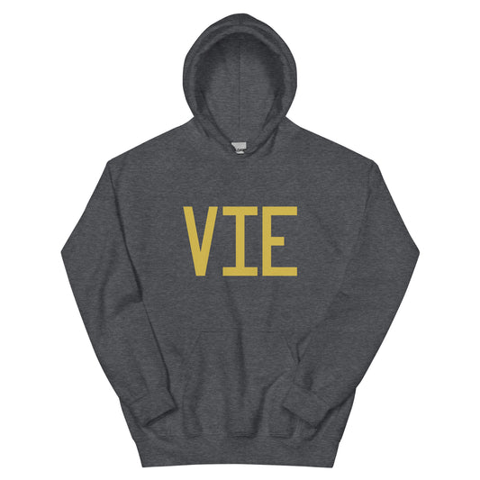 VIE Vienna Unisex Hoodie • Air Force Lettering in Old Gold • YHM Designs - Image 01