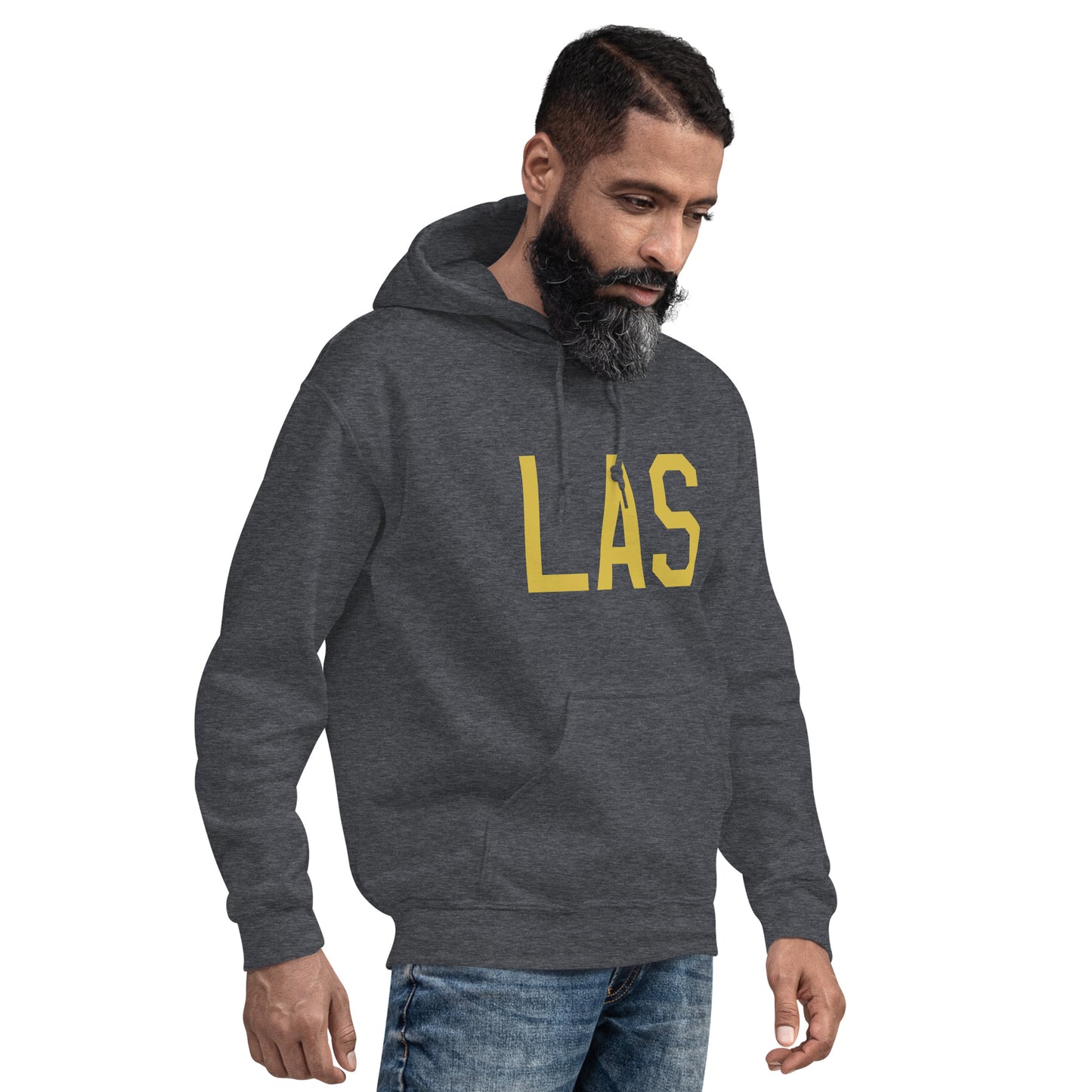 Aviation Gift Unisex Hoodie - Old Gold Graphic • LAS Las Vegas • YHM Designs - Image 06