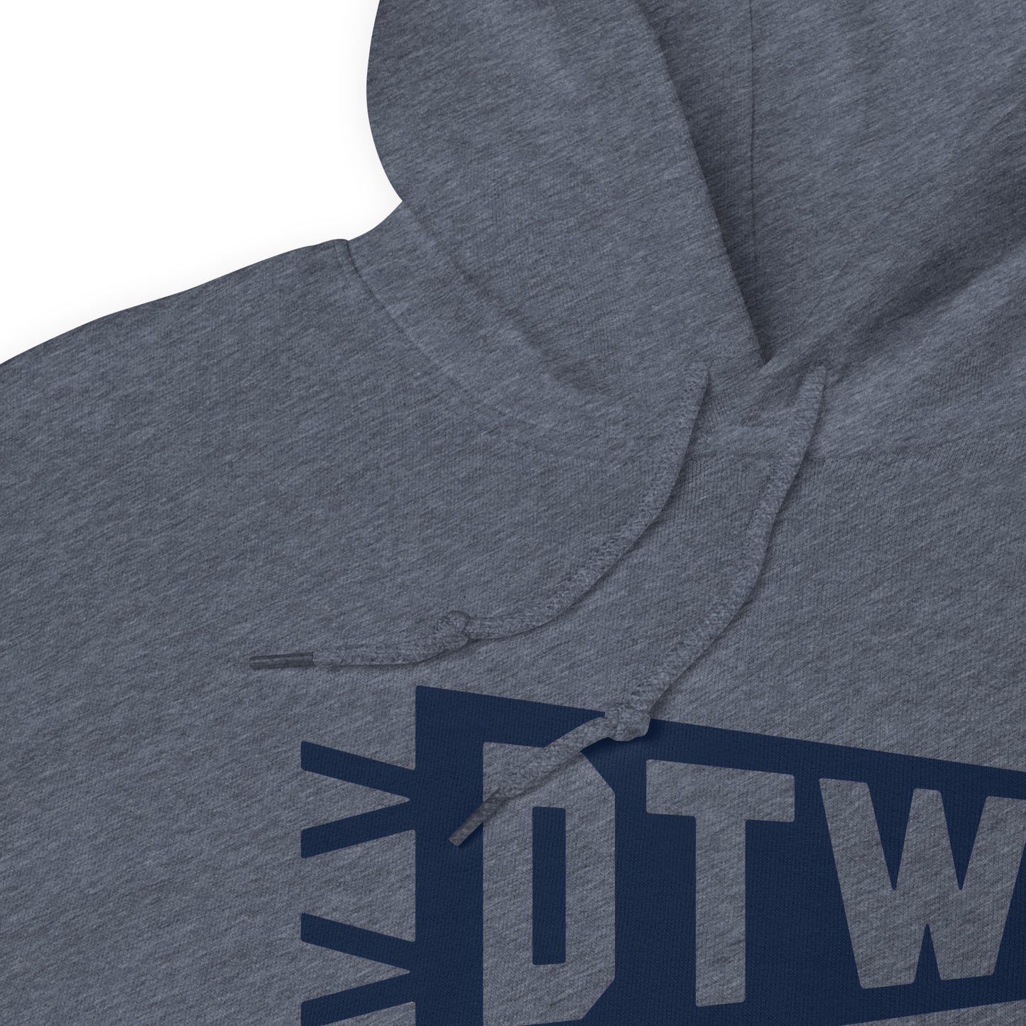Airport Code Unisex Hoodie - Navy Blue Graphic • DTW Detroit • YHM Designs - Image 06