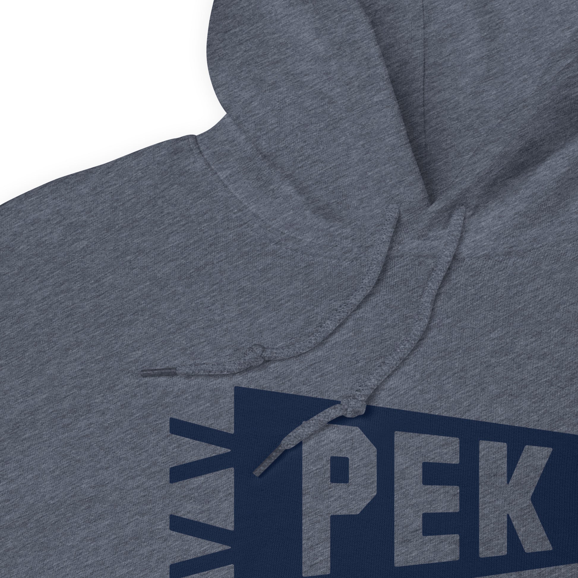 PEK Beijing Unisex Hoodie • Banner Design in Navy Blue • YHM Designs - Image 06