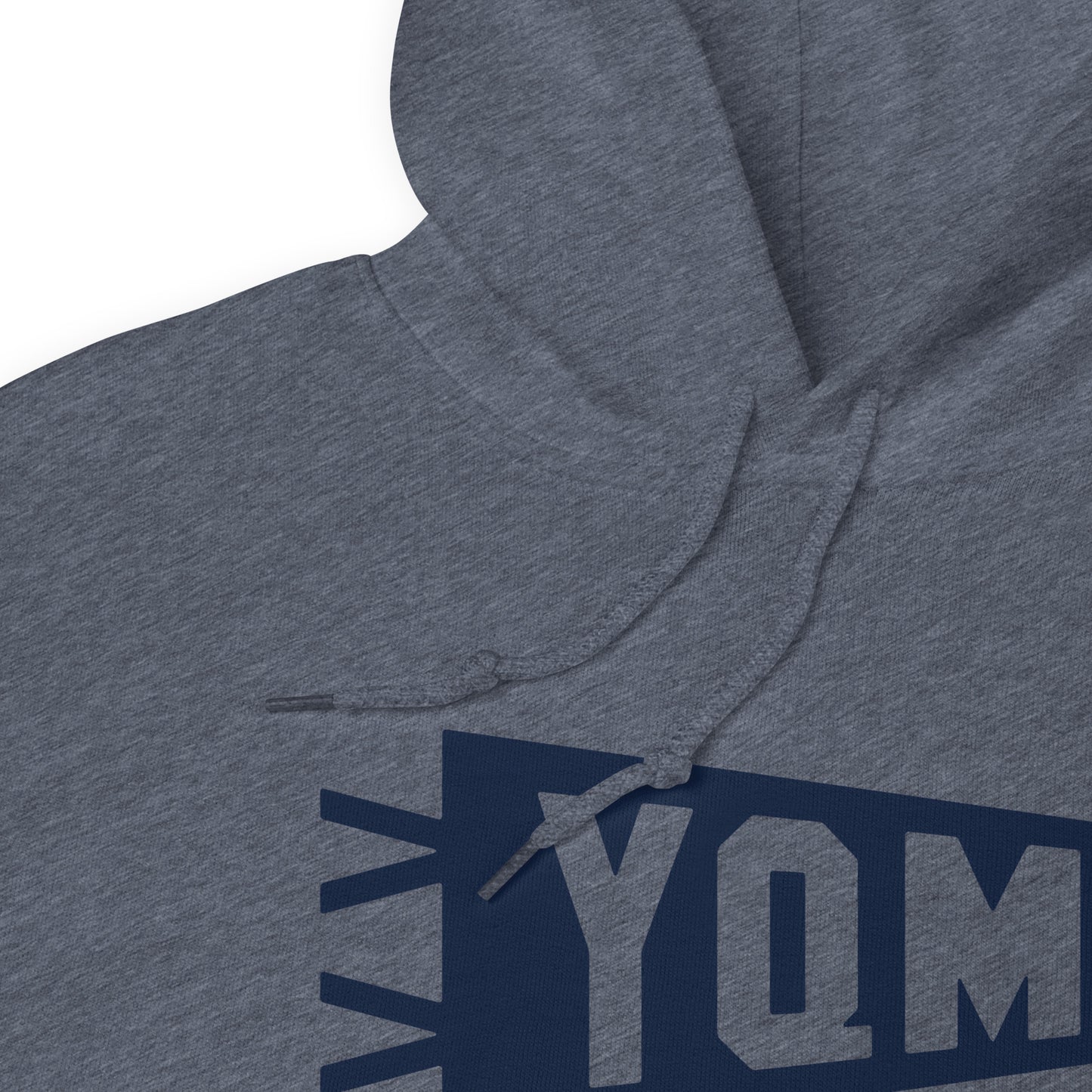YQM Moncton Unisex Hoodie • Banner Design in Navy Blue • YHM Designs - Image 06