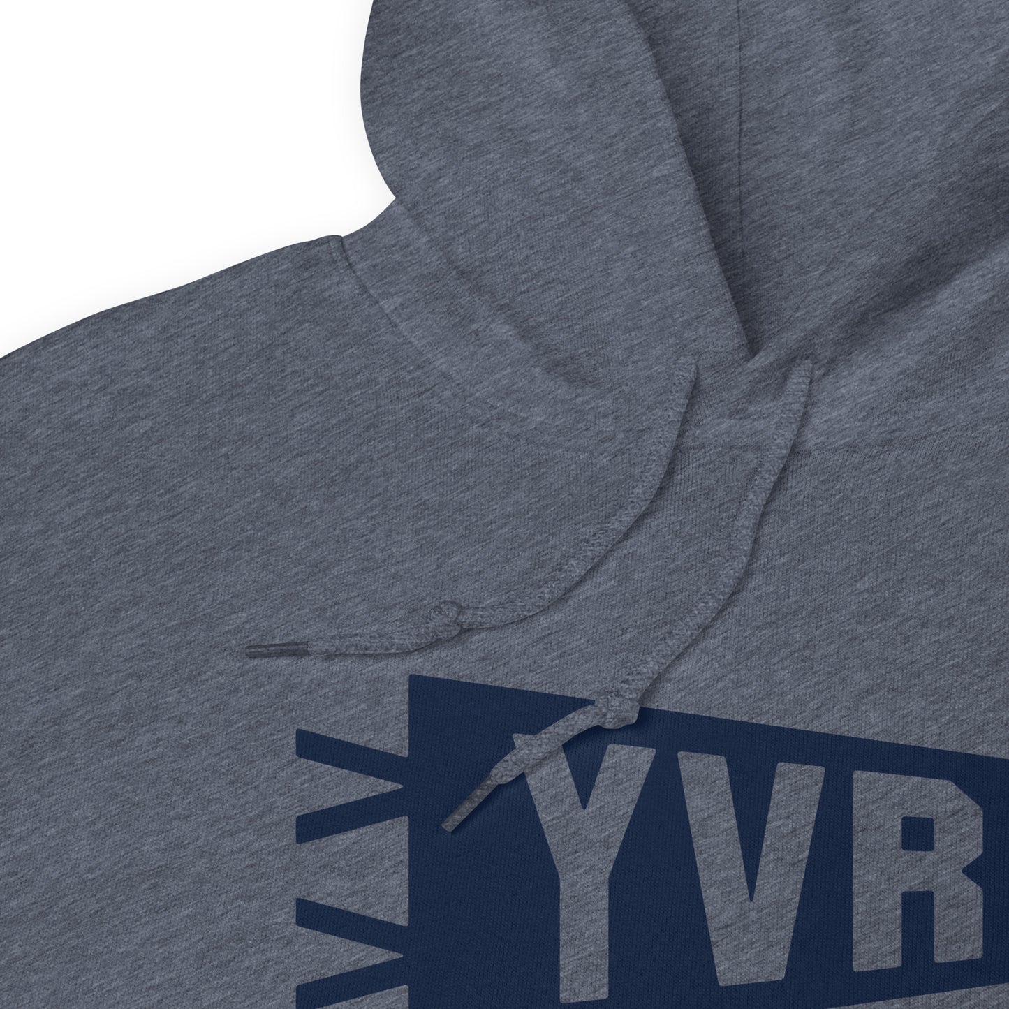 Airport Code Unisex Hoodie - Navy Blue Graphic • YVR Vancouver • YHM Designs - Image 06