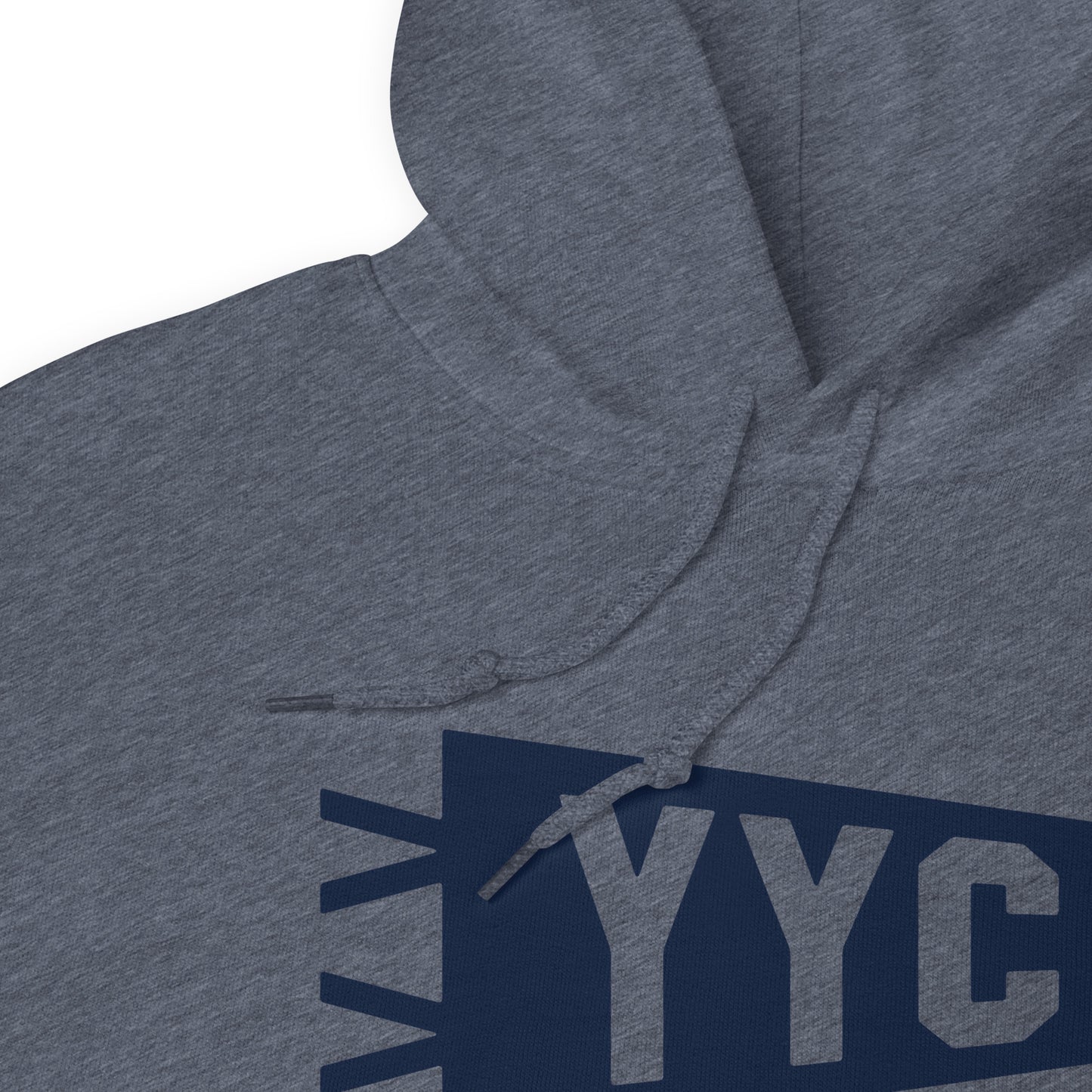 Airport Code Unisex Hoodie - Navy Blue Graphic • YYC Calgary • YHM Designs - Image 06