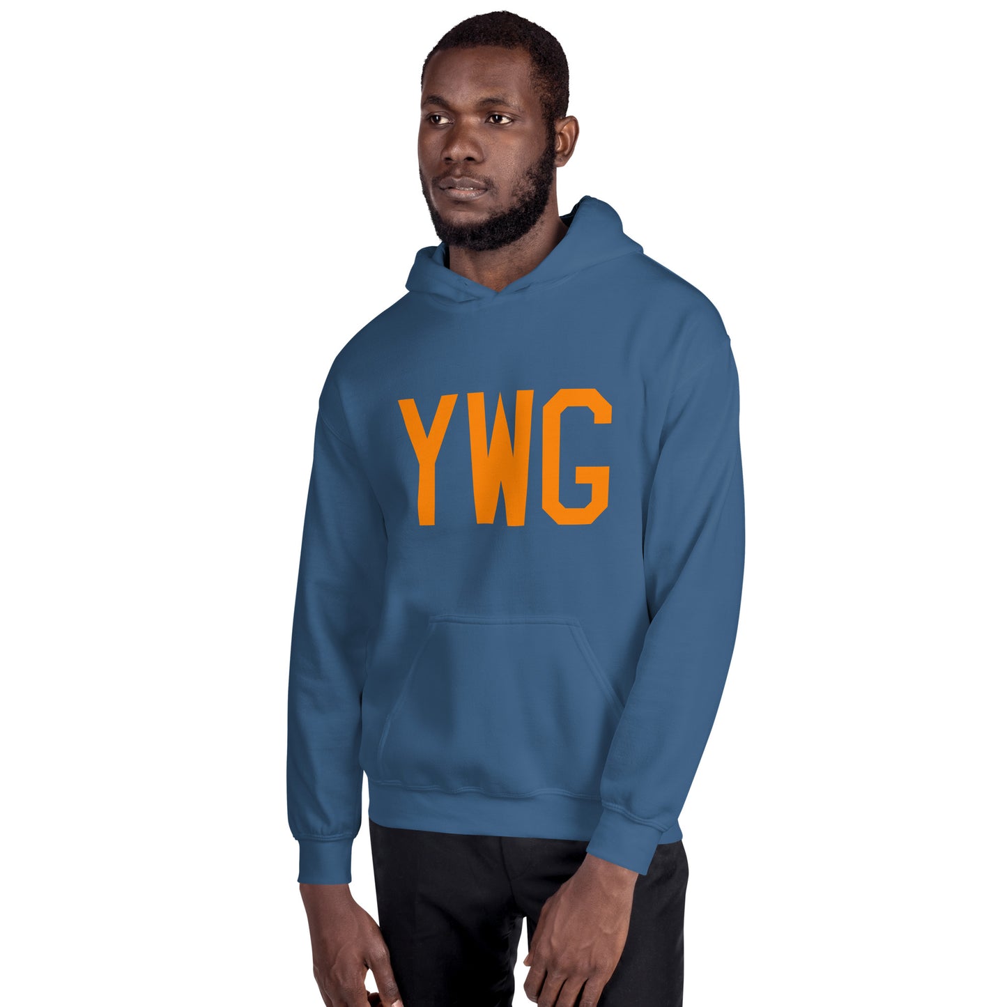Unisex Hoodie - Orange Graphic • YWG Winnipeg • YHM Designs - Image 04