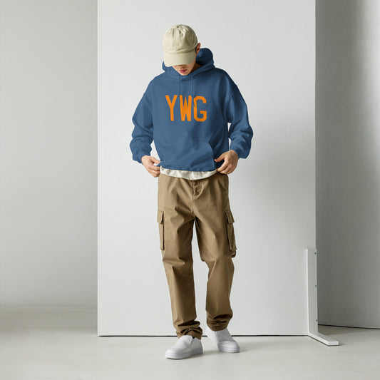 YWG Winnipeg Unisex Hoodie • Air Force Lettering in Orange • YHM Designs - Image 02