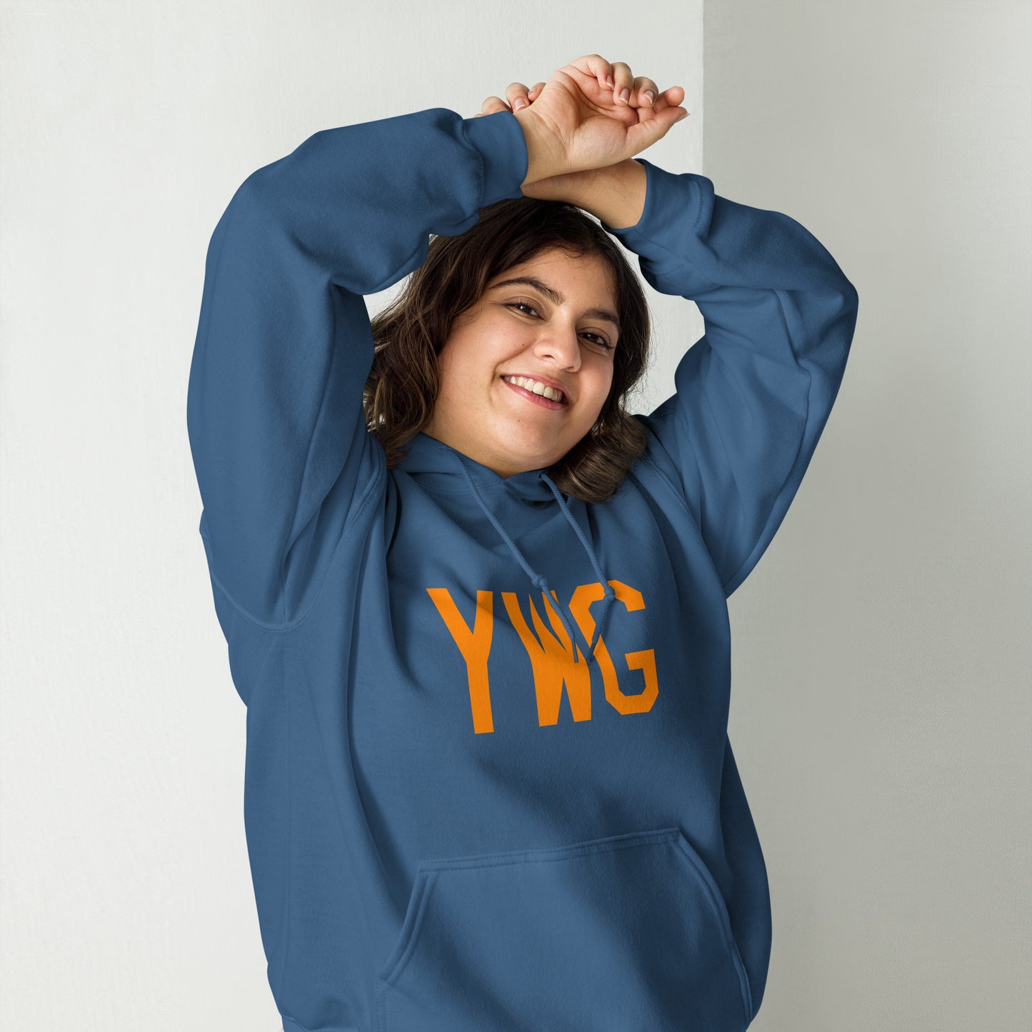 Unisex Hoodie - Orange Graphic • YWG Winnipeg • YHM Designs - Image 03