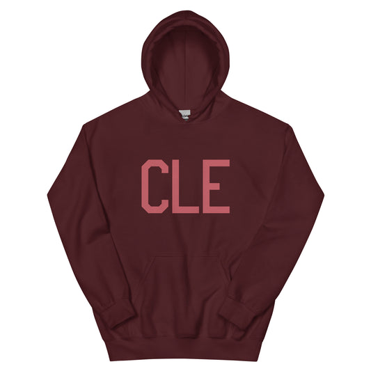 CLE Cleveland Unisex Hoodie • Air Force Lettering in Deep Pink • YHM Designs - Image 02