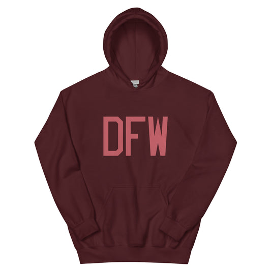 DFW Dallas Unisex Hoodie • Air Force Lettering in Deep Pink • YHM Designs - Image 02