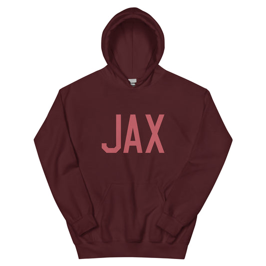 JAX Jacksonville Unisex Hoodie • Air Force Lettering in Deep Pink • YHM Designs - Image 02