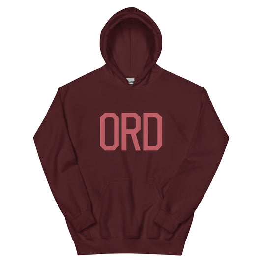 ORD Chicago Unisex Hoodie • Air Force Lettering in Deep Pink • YHM Designs - Image 02
