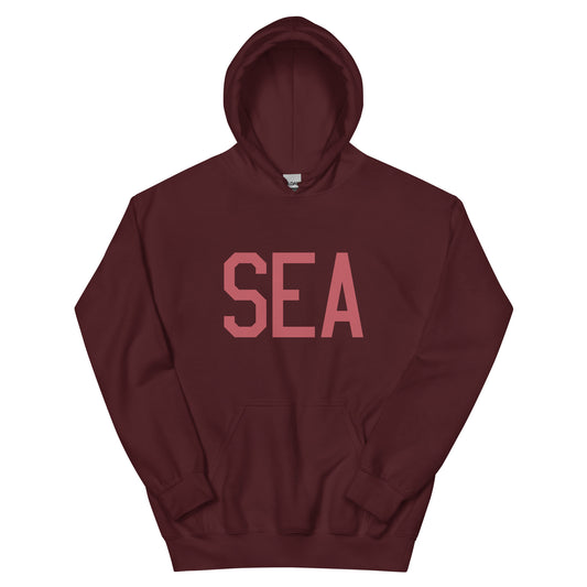 SEA Seattle Unisex Hoodie • Air Force Lettering in Deep Pink • YHM Designs - Image 02