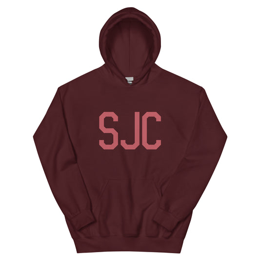 SJC San Jose Unisex Hoodie • Air Force Lettering in Deep Pink • YHM Designs - Image 02