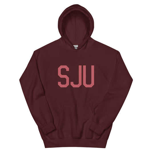 SJU San Juan Unisex Hoodie • Air Force Lettering in Deep Pink • YHM Designs - Image 02