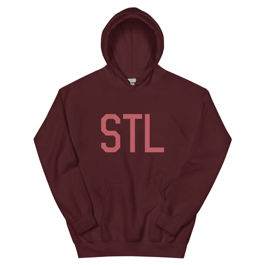 STL St. Louis Unisex Hoodie • Air Force Lettering in Deep Pink • YHM Designs - Image 02