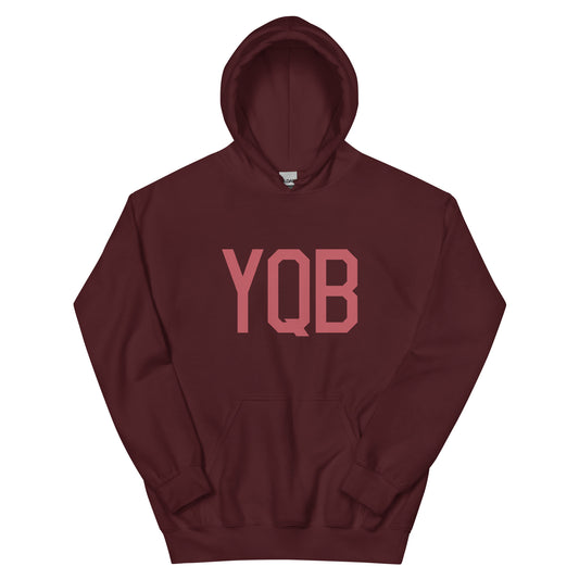 YQB Quebec City Unisex Hoodie • Air Force Lettering in Deep Pink • YHM Designs - Image 02