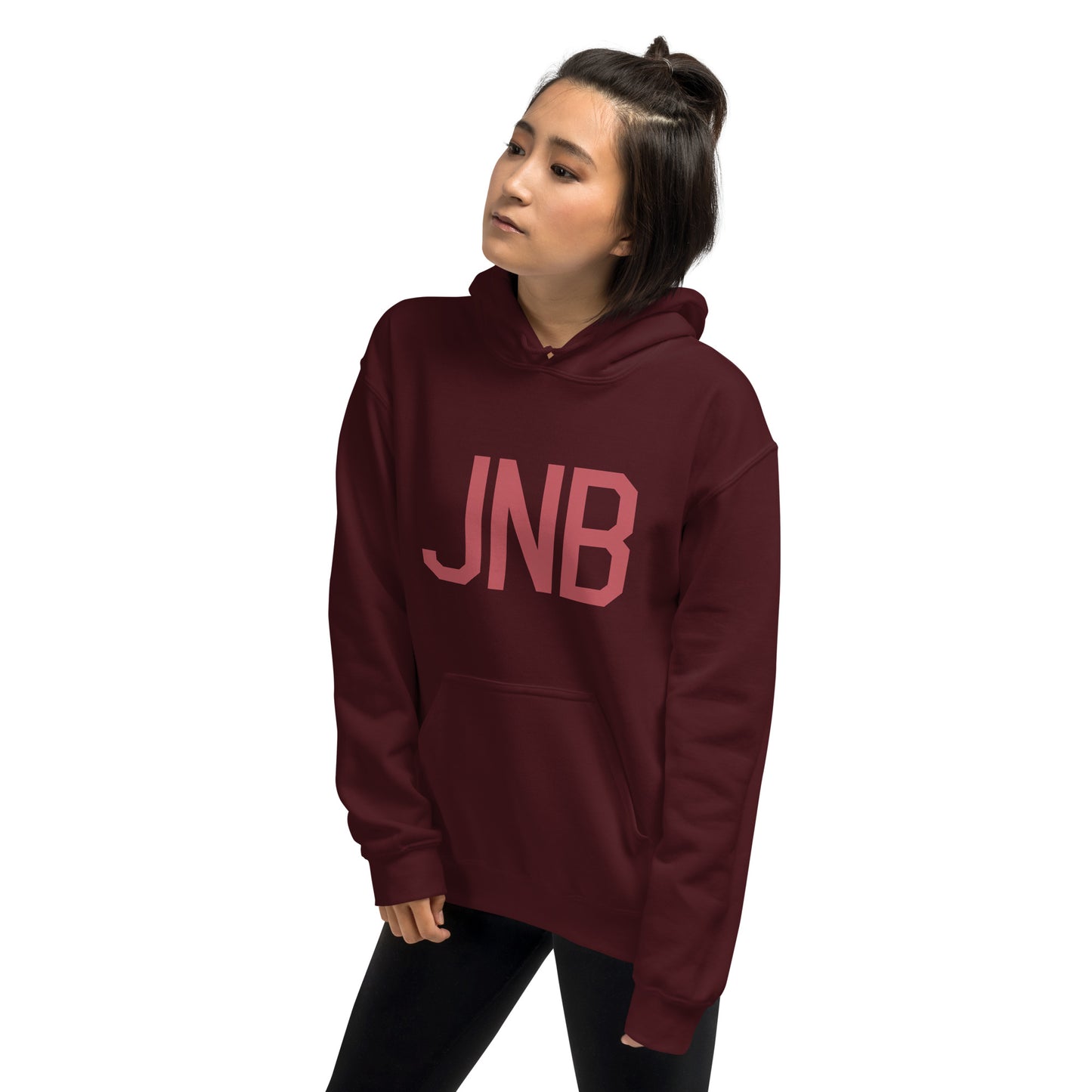 JNB Johannesburg Unisex Hoodie • Air Force Lettering in Deep Pink • YHM Designs - Image 10