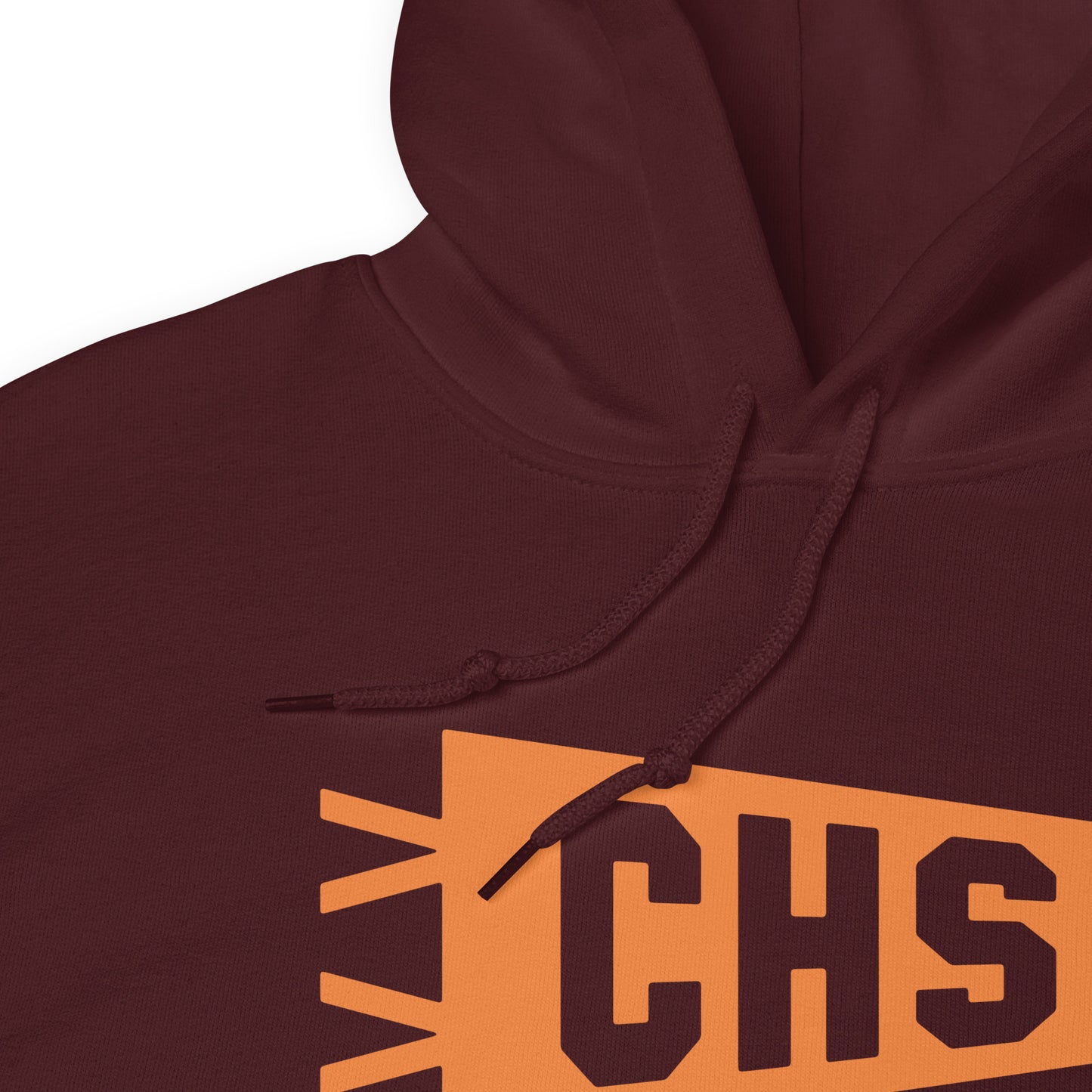 Airport Code Unisex Hoodie - Orange Graphic • CHS Charleston • YHM Designs - Image 06