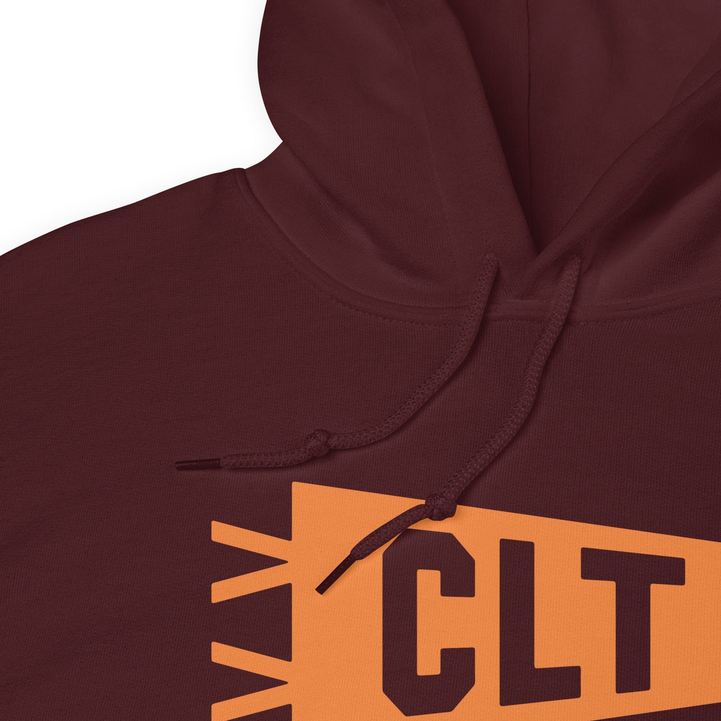 Airport Code Unisex Hoodie - Orange Graphic • CLT Charlotte • YHM Designs - Image 06