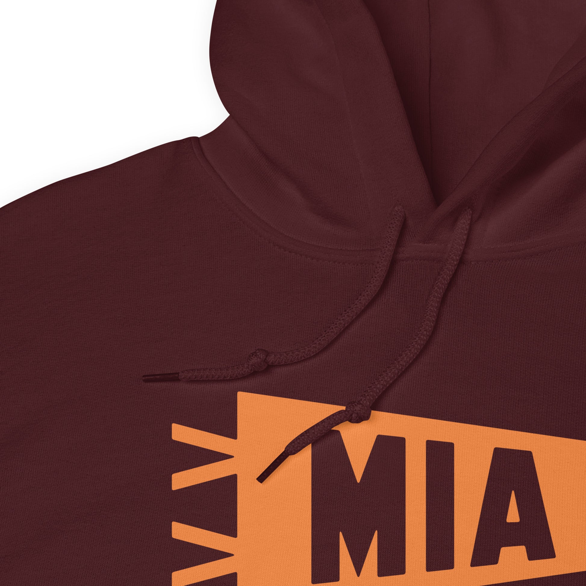 MIA Miami Unisex Hoodie • Banner Design in Orange • YHM Designs - Image 06