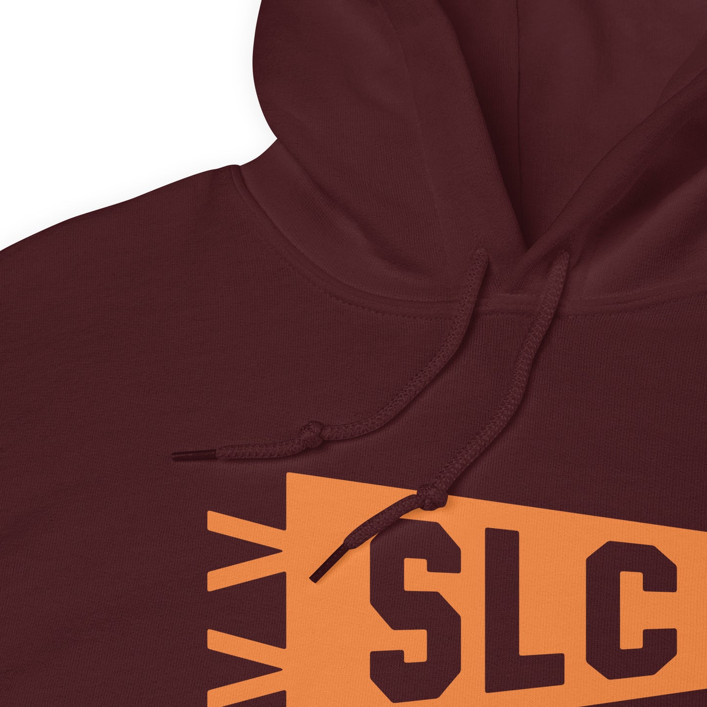 Airport Code Unisex Hoodie - Orange Graphic • SLC Salt Lake City • YHM Designs - Image 06