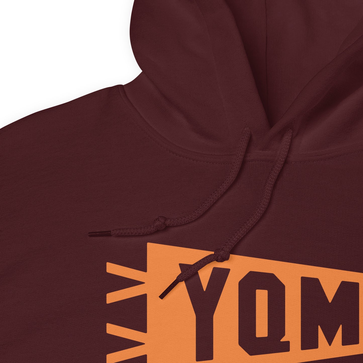 YQM Moncton Unisex Hoodie • Banner Design in Orange • YHM Designs - Image 06