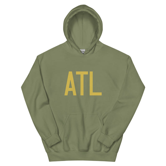 ATL Atlanta Unisex Hoodie • Air Force Lettering in Old Gold • YHM Designs - Image 02