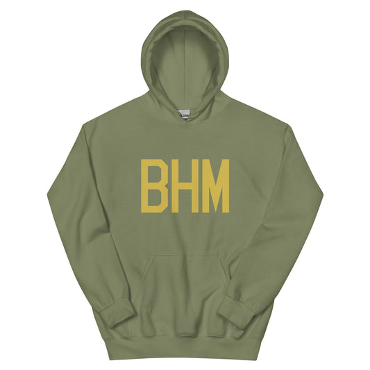BHM Birmingham Unisex Hoodie • Air Force Lettering in Old Gold • YHM Designs - Image 02