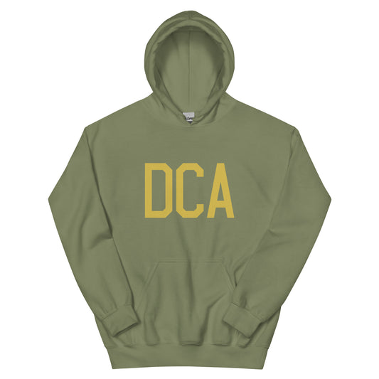 DCA Washington Unisex Hoodie • Air Force Lettering in Old Gold • YHM Designs - Image 02