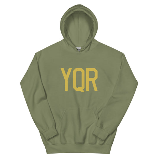 YQR Regina Unisex Hoodie • Air Force Lettering in Old Gold • YHM Designs - Image 02
