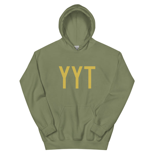 YYT St. John's Unisex Hoodie • Air Force Lettering in Old Gold • YHM Designs - Image 02