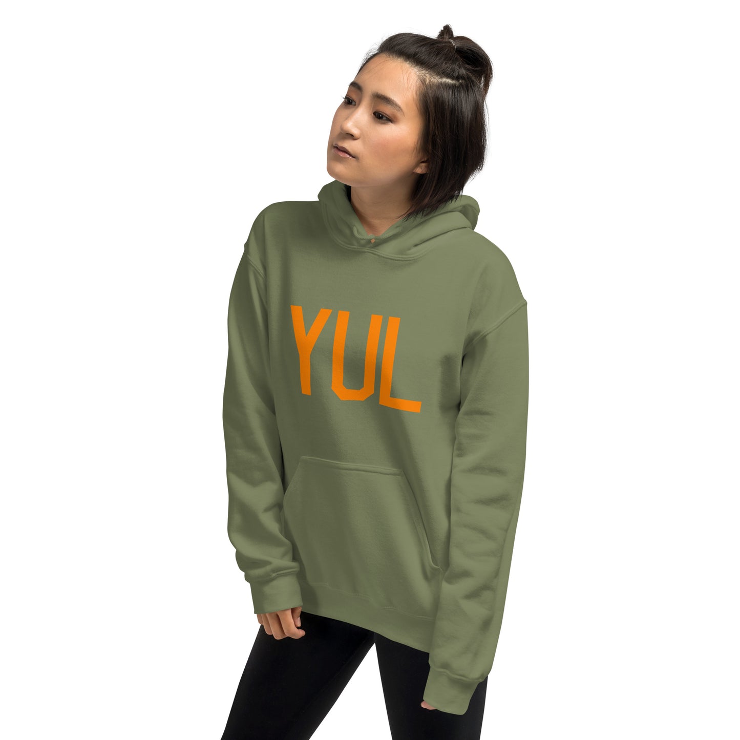 Unisex Hoodie - Orange Graphic • YUL Montreal • YHM Designs - Image 12