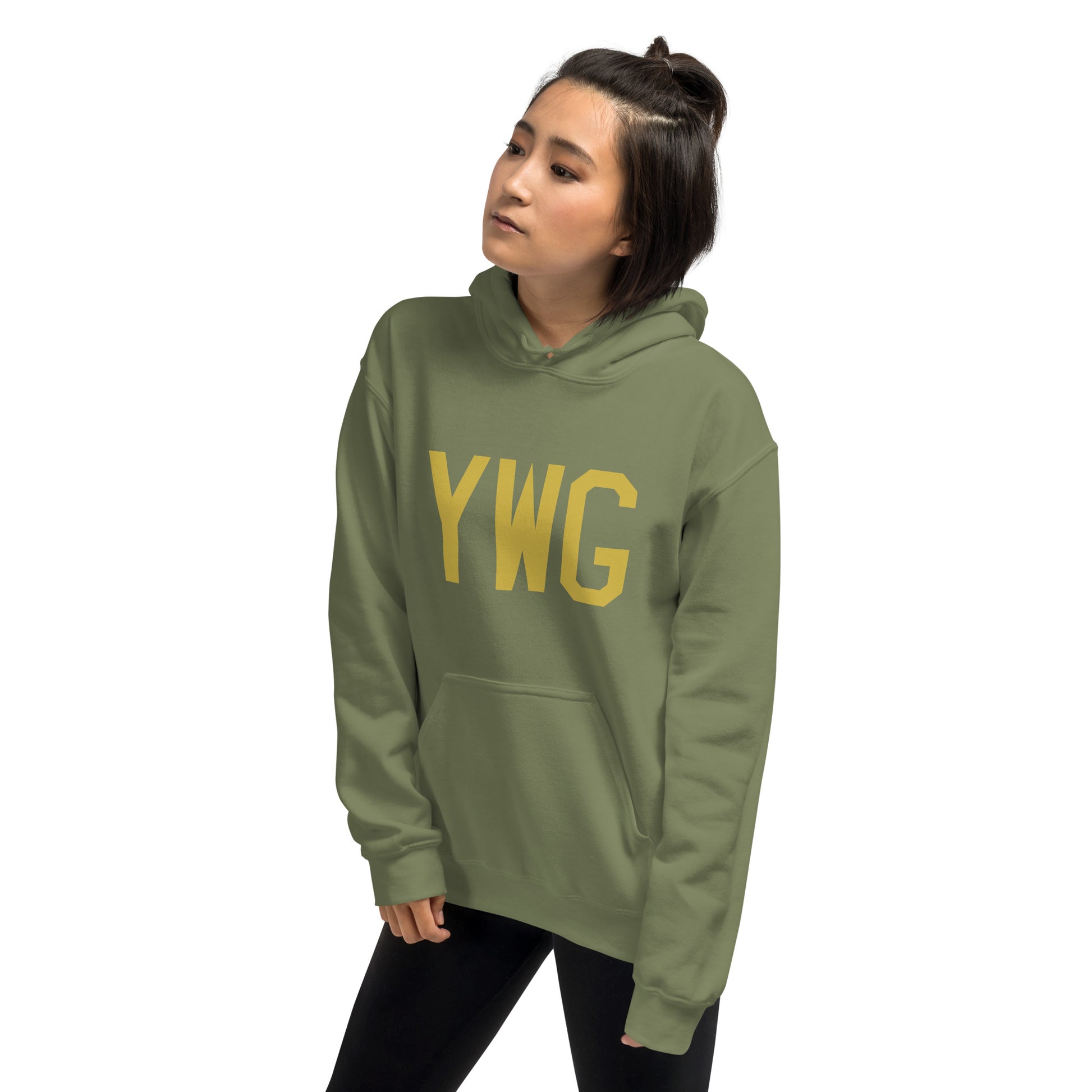 Aviation Gift Unisex Hoodie - Old Gold Graphic • YWG Winnipeg • YHM Designs - Image 10