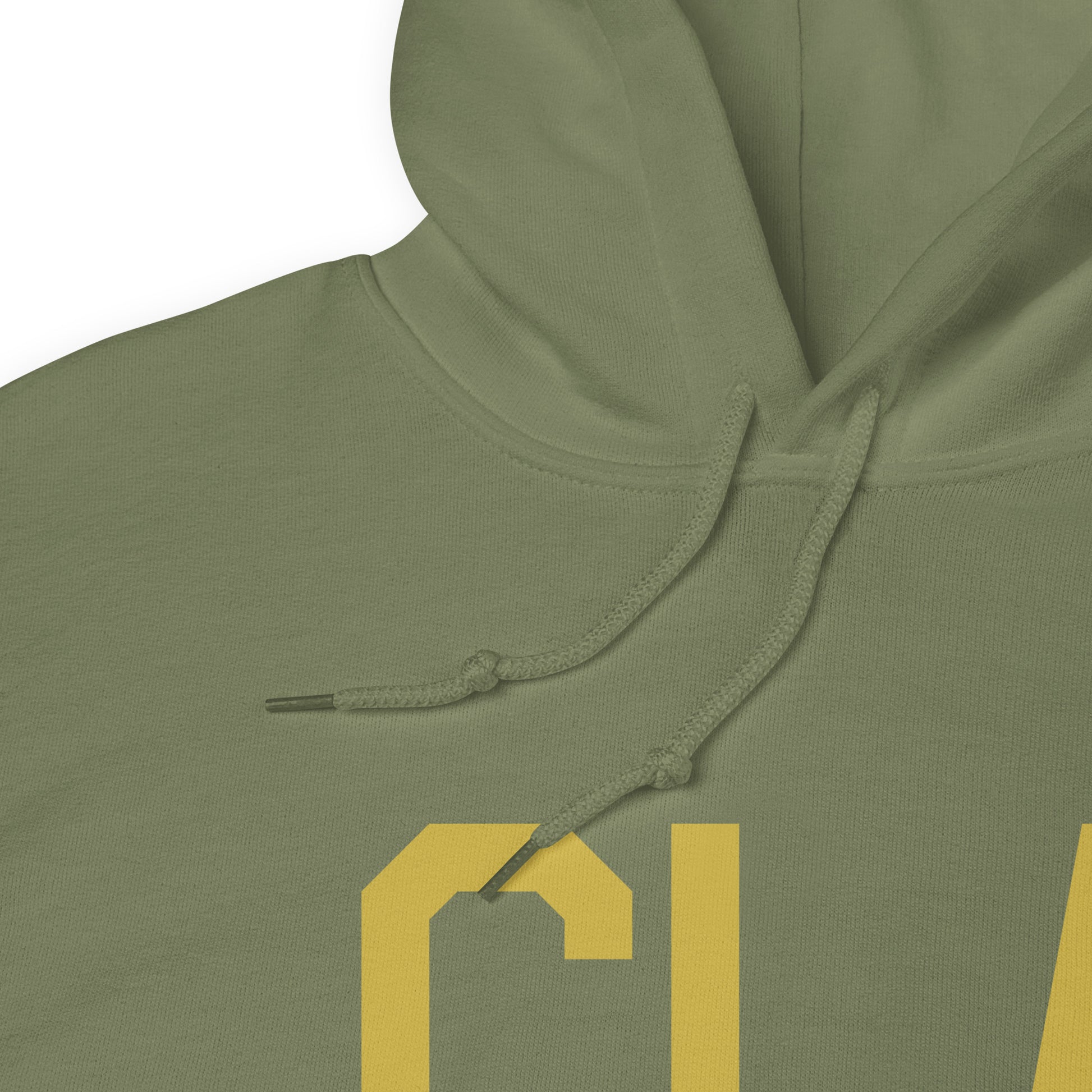 GLA Glasgow Unisex Hoodie • Air Force Lettering in Old Gold • YHM Designs - Image 08