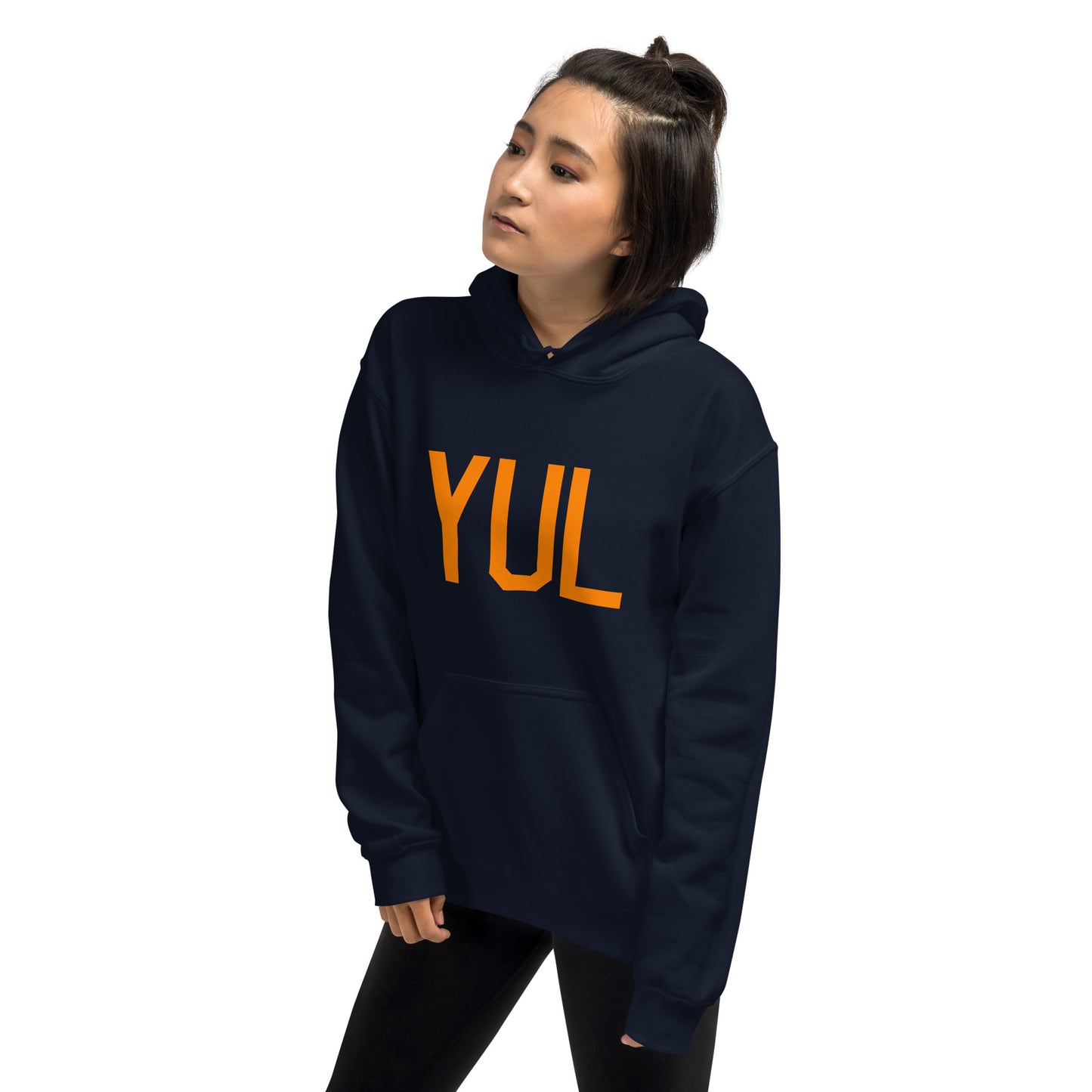 Unisex Hoodie - Orange Graphic • YUL Montreal • YHM Designs - Image 08