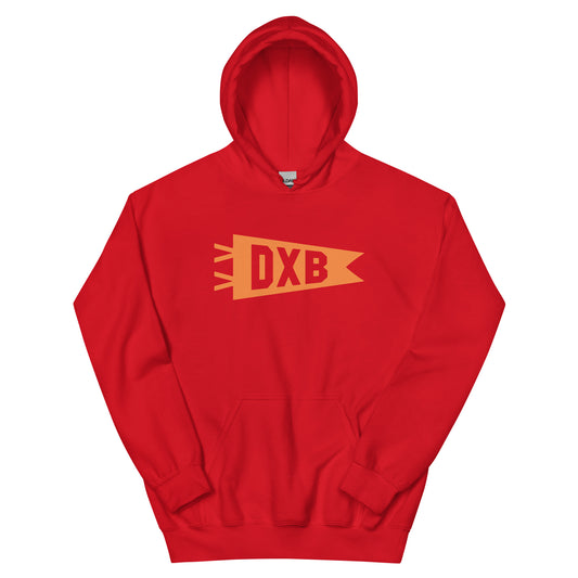 Airport Code Unisex Hoodie - Orange Graphic • DXB Dubai • YHM Designs - Image 02