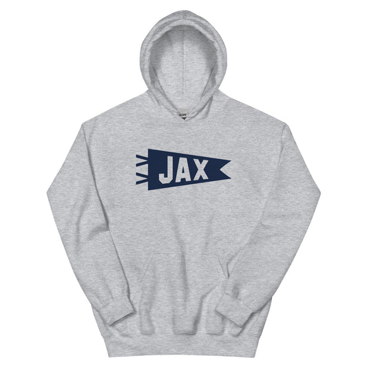 JAX Jacksonville Unisex Hoodie • Banner Design in Navy Blue • YHM Designs - Image 02