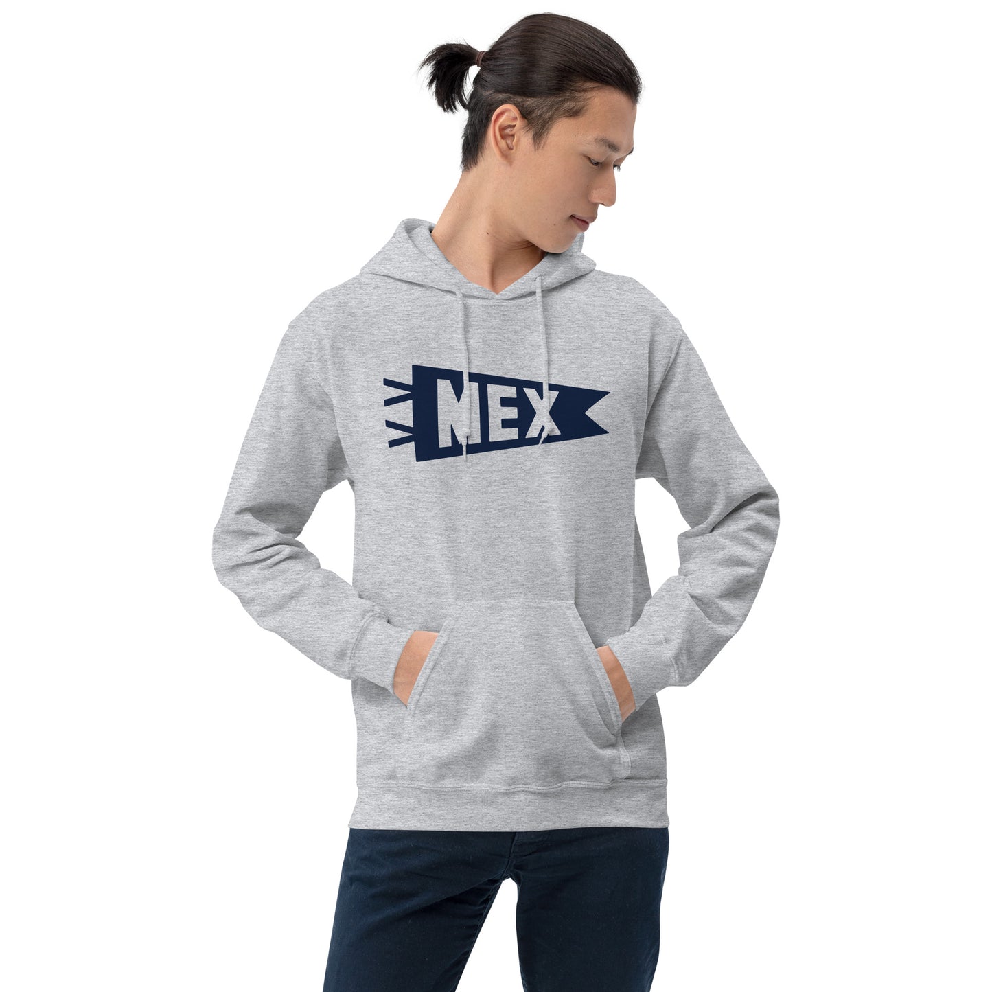 Airport Code Unisex Hoodie - Navy Blue Graphic • MEX Mexico City • YHM Designs - Image 07